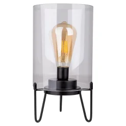 Näve Lampe à piles 'LONNA' lampe de table pour l'extérieur, métal et verre, en noir, hauteur 28,5 cm