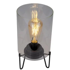 Näve Lampe à piles 'LONNA' lampe de table pour l'extérieur, métal et verre, en noir, hauteur 28,5 cm