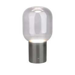 Näve Baladeuse-Lampe table accu ALBERO métal chromé verre LED fixes dimmable capteur tactile hauteur 25cm