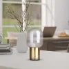 Näve Lampe table accu ALBERO métal laiton verre LED fixes dimmable capteur tactile hauteur 25cm