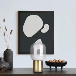 Näve Lampe table accu ALBERO métal laiton verre LED fixes dimmable capteur tactile hauteur 25cm