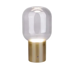 Näve Lampe table accu ALBERO métal laiton verre LED fixes dimmable capteur tactile hauteur 25cm