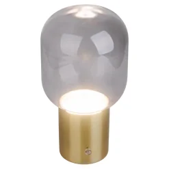 Näve Lampe table accu ALBERO métal laiton verre LED fixes dimmable capteur tactile hauteur 25cm