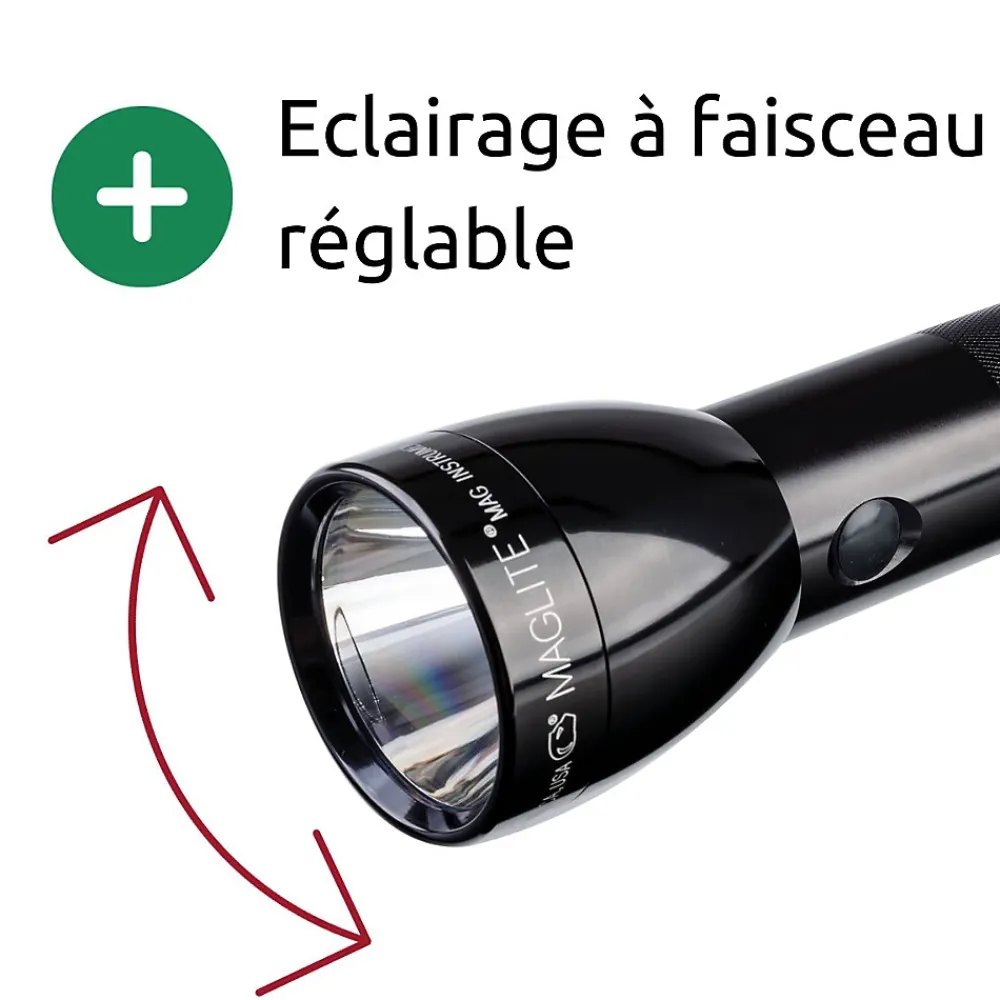 Maglite Lampe torche LED ML300L - IPX4 - 2 piles type D - 487 lumens - 23.1cm - Noir -