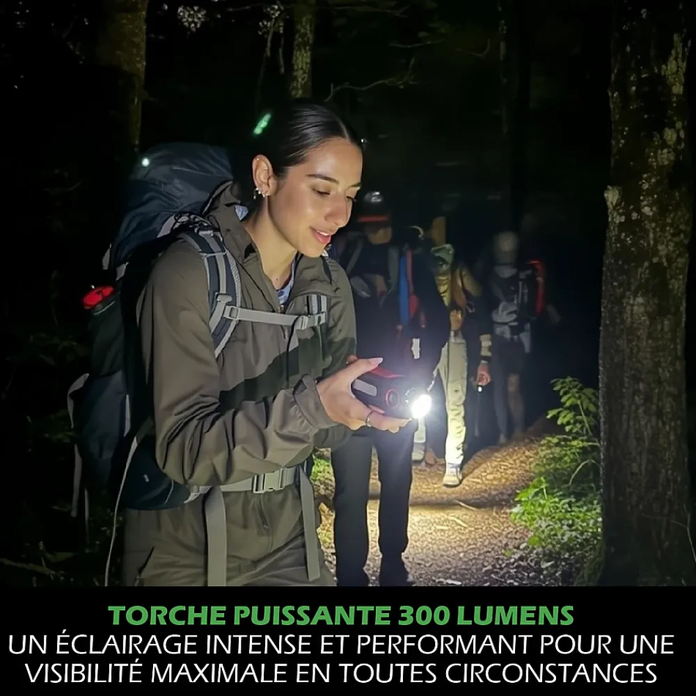 Kyf Lampe Torche LED Multifonctions Rechargeable USB Batterie Externe Smartphone 300lm et 140lm Aimant pour fixation