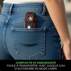Kyf Lampe Torche LED Multifonctions Rechargeable USB Batterie Externe Smartphone 300lm et 140lm Aimant pour fixation
