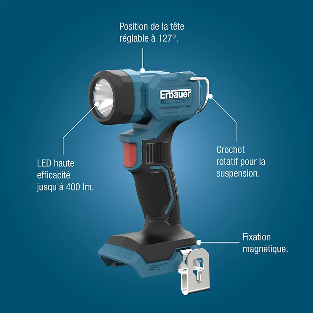Erbauer Lampe Torche-Lampe torche sans fil ERI1106TOR 400lm 18V ( sans batterie)
