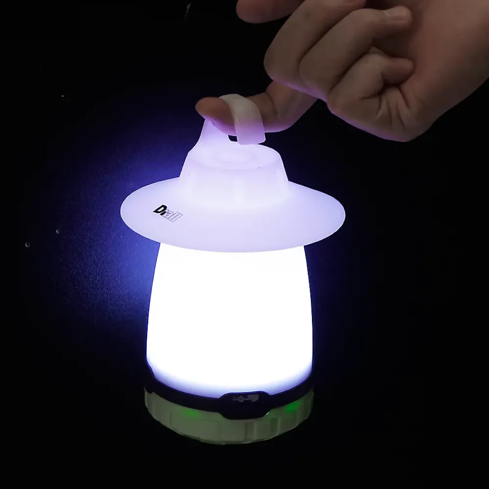 Diall Lampe Torche-Lanterne de camping LED 80 lumens autonomie 15h fonctionne avec 3 piles AA (LR6)