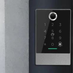LOCKY Serrure Et Gâche Électrique-Lecteur biométrique de contrôle d'accès connecté -7d avec boitier métal à empreinte, code, badge et bluetooth
