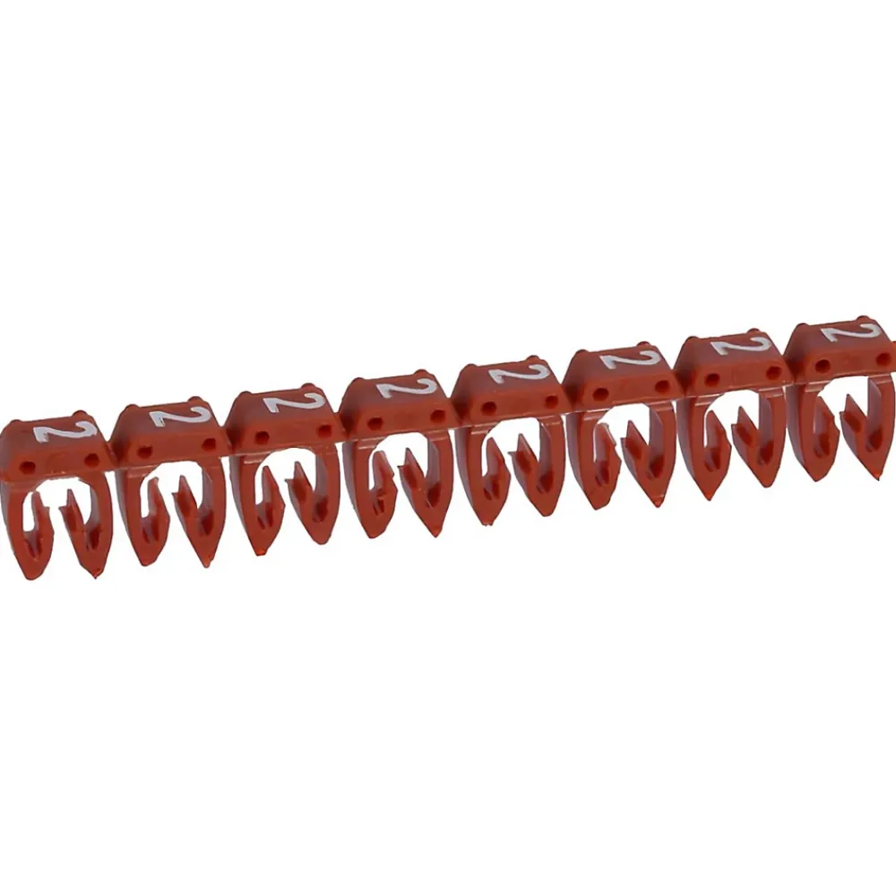 Legrand 038222 - Boite De 1200 Repères Cab 3 Pour Fils 1,5mm² à 2,5mm² - Marquage Chiffre 2 Rouge