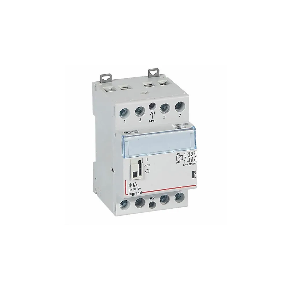 Legrand Autre Commande Modulaire-412518 - Contacteur Jour Nuit Triphasé 4p Pour Cumulus Bobine Tension 24vac - 40a - Contact 4no - 2 Modules