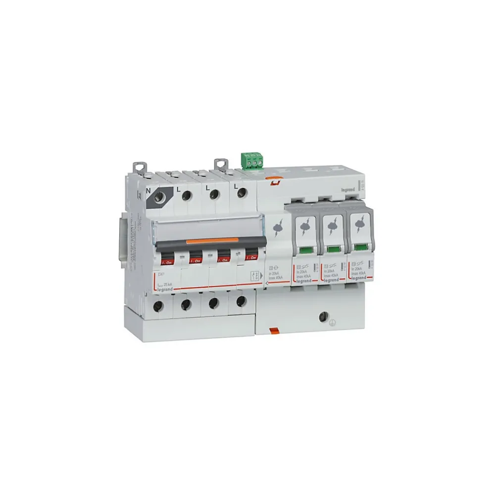 Legrand 412215 - Parafoudre Triphasé + Neutre De Type 2 Autoprotégé - 40ka - Report De Signalisation