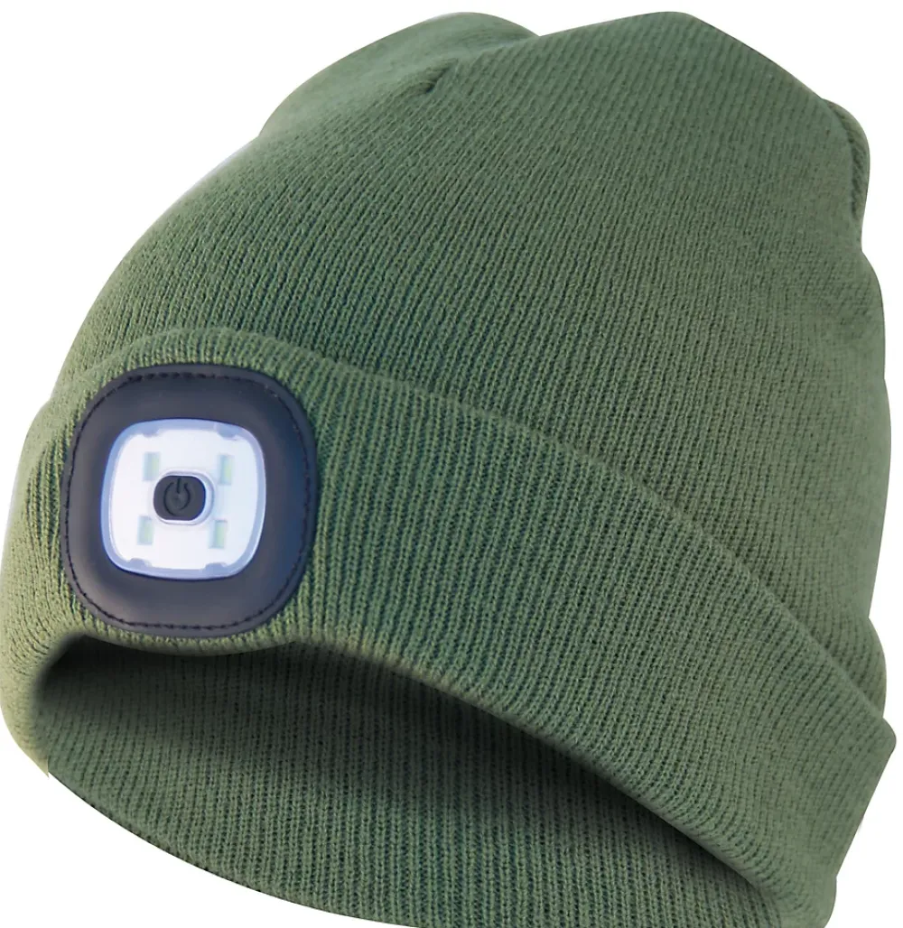 Velamp LIGHTHOUSE : Bonnet avec frontale LED rechargeable. Vert