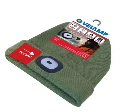 Velamp LIGHTHOUSE : Bonnet avec frontale LED rechargeable. Vert