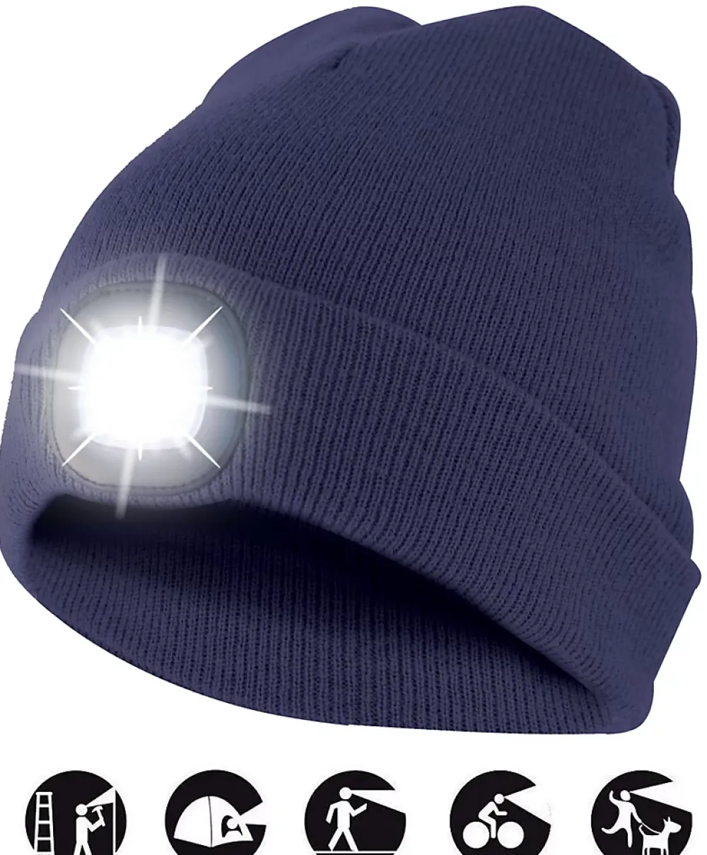 Velamp LIGHTHOUSE : Bonnet avec frontale LED rechargeable. Bleu