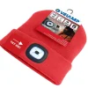 Velamp Lampe Frontale-LIGHTHOUSE: Bonnet avec lampe frontale LED rechargeable. Rouge