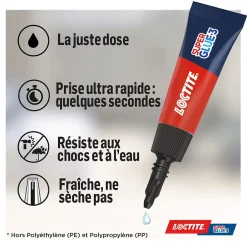 Loctite Colle-Liquide dose SG-3P 1g 3 pièces