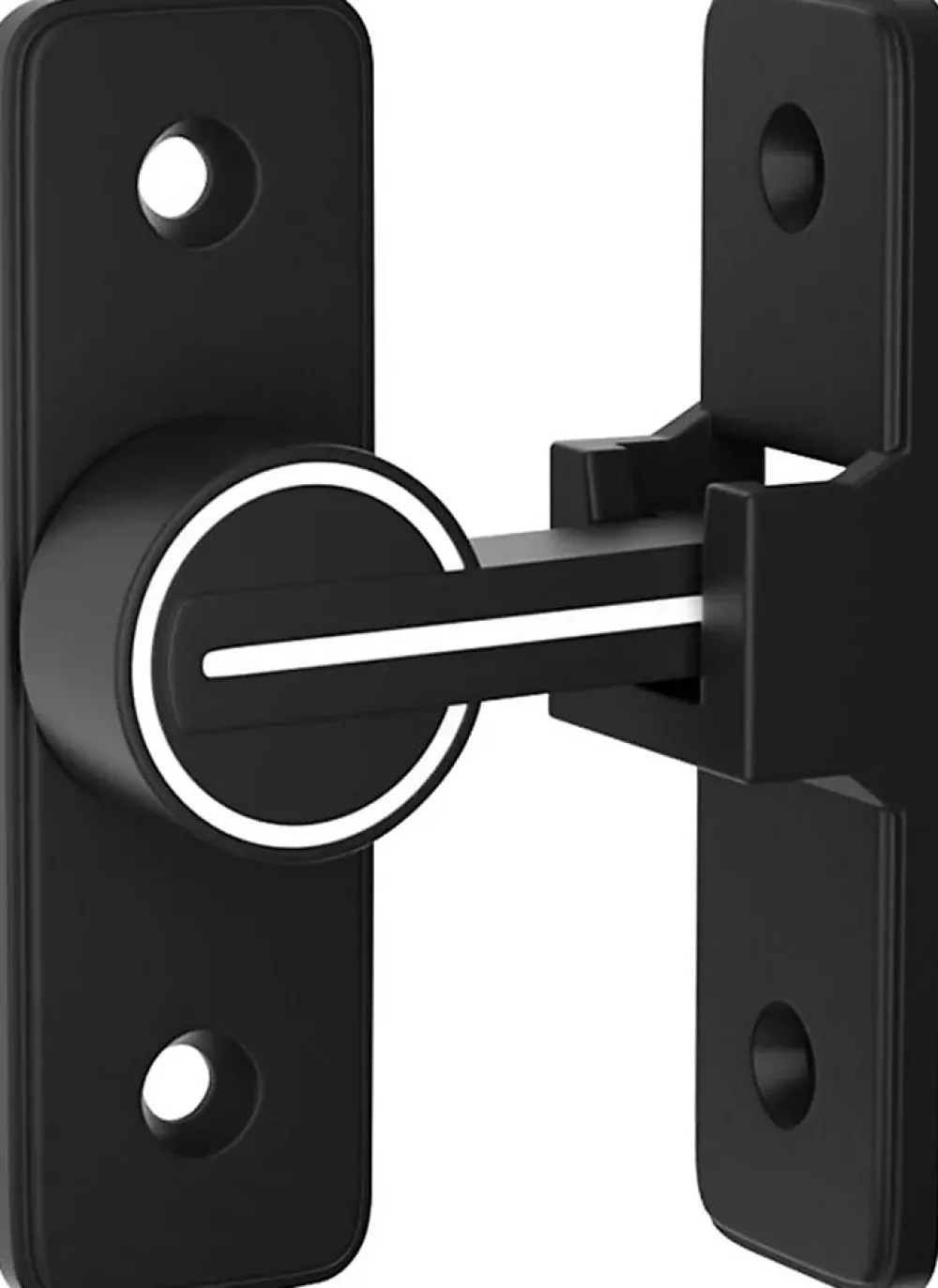 Deko Loquet, Targette Et Moraillon De Porte-Loquet de porte coulissant lumineux à 90 degrés, avec 4 vis (noir)