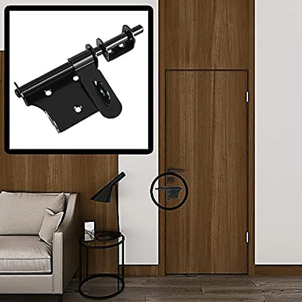 Deko Loquet, Targette Et Moraillon De Porte-Loquet de porte extérieur, loquet de porte extérieur en acier inoxydable, noir