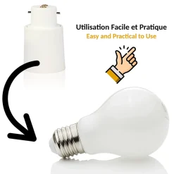 Fishtec Lot de 2 Adaptateur de Douille B22 vers E27