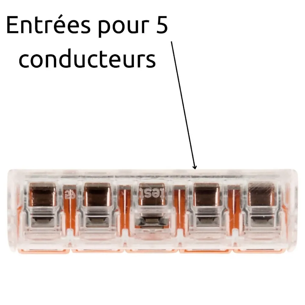 Wago Accessoire De Raccordement-Lot de 3 bornes de raccordement S221 - 5 conducteurs avec leviers 6mm² -