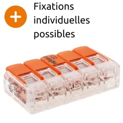 Wago Accessoire De Raccordement-Lot de 3 bornes de raccordement S221 - 5 conducteurs avec leviers 6mm² -