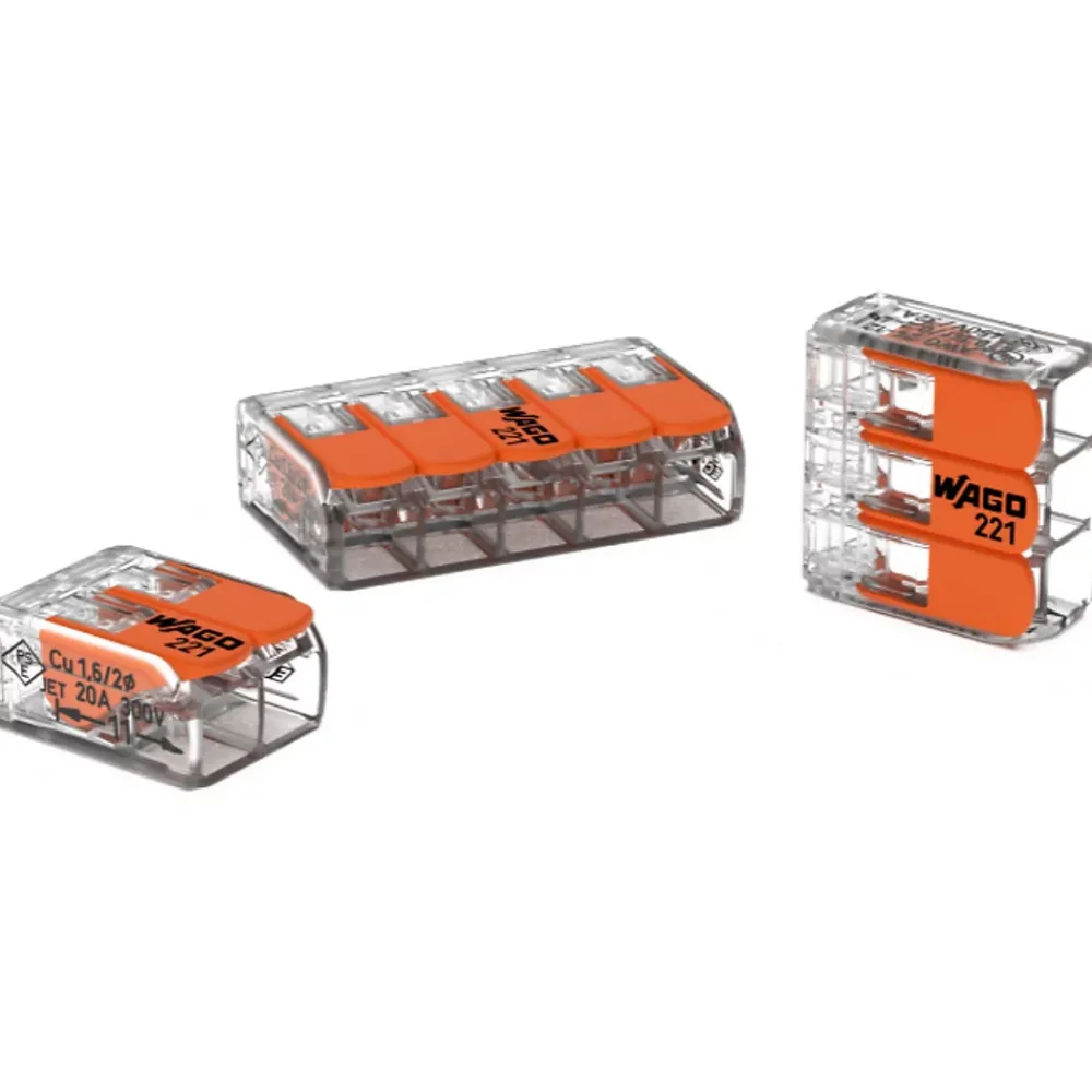 Wago Accessoire De Raccordement-Lot de 50 bornes 2/3/5 entrées série 221 -