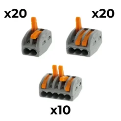 Wago Accessoire De Raccordement-Lot de 50 bornes 2/3/5 entrées série 222 -