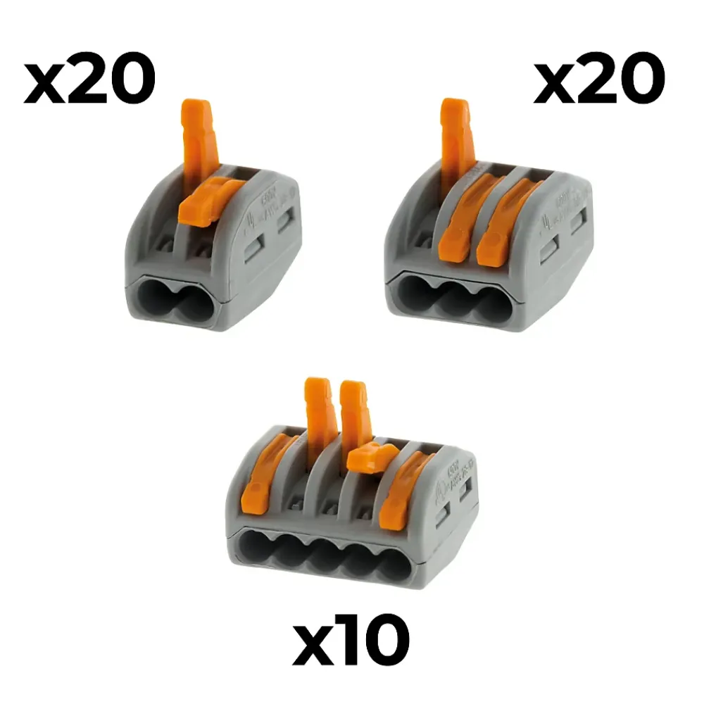 Wago Accessoire De Raccordement-Lot de 50 bornes 2/3/5 entrées série 222 -