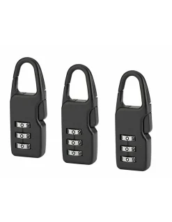 SP Lot de 2 Cadenas à combinaison Swish, 3 chiffres, intérieur, anse acier, 21mm, noir -