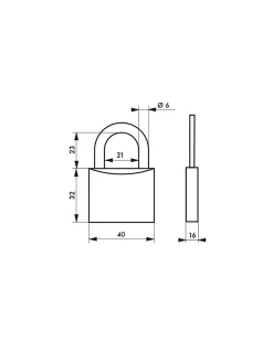 Thirard Cadenas, Antivol-Lot de 2 cadenas TYPE 1, intérieur, 40mm, anse acier cémenté, 4 clés, s'entrouvrant -