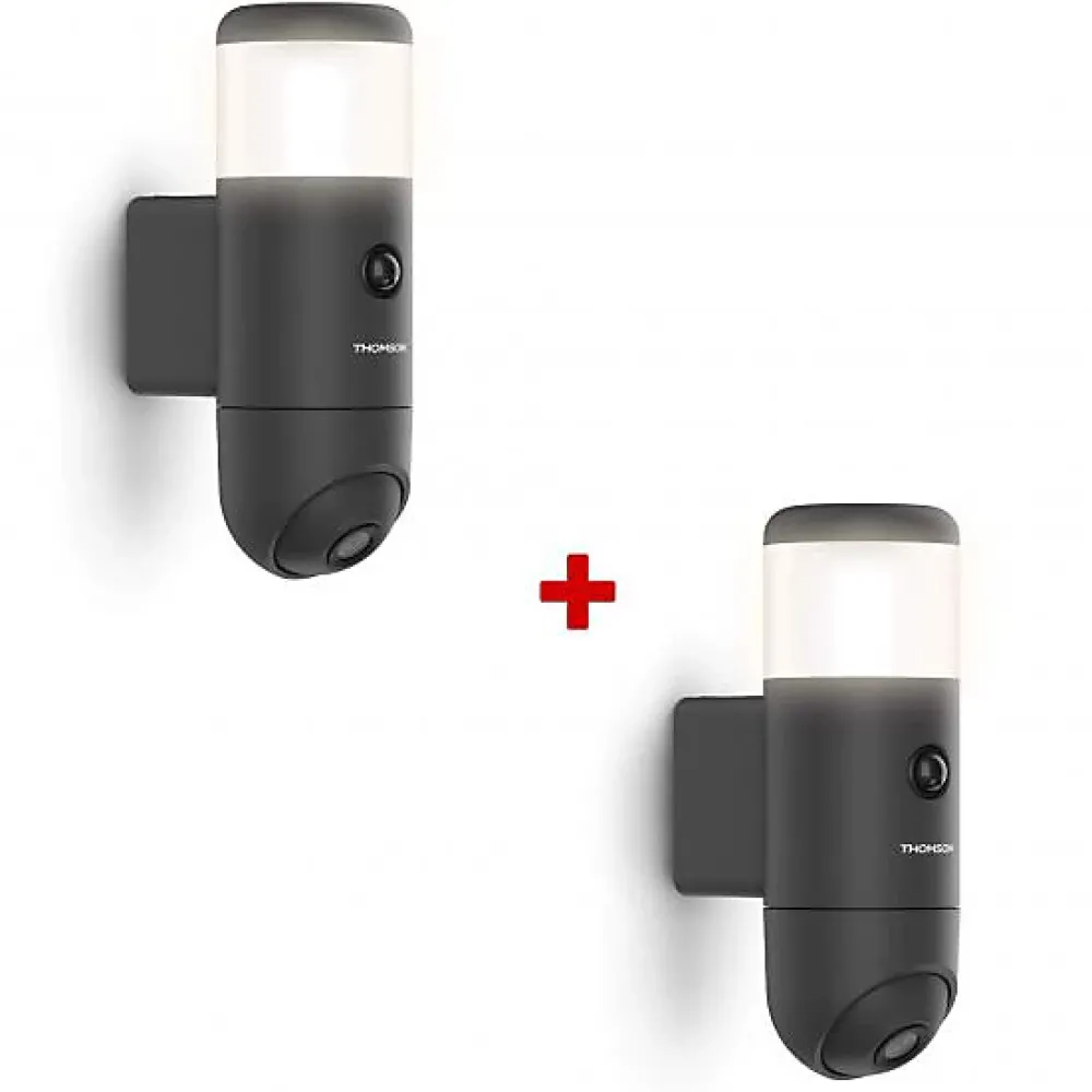 Thomson Caméra De Surveillance-Lot de 2 caméras extérieures connectées, rotatives, motorisées - Rheita 100 -