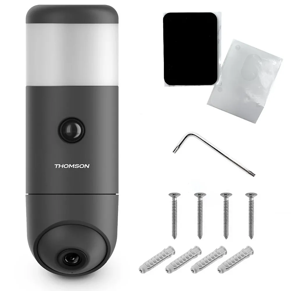 Thomson Caméra De Surveillance-Lot de 2 caméras extérieures connectées, rotatives, motorisées - Rheita 100 -