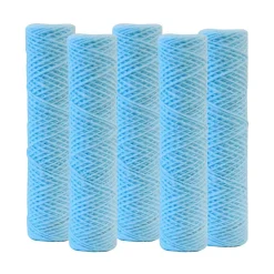 Toodo Filtre Anti Calcaire-Lot de 5 Cartouches Bobinée Filtre à Eau Anti Sédiments 9 pouces 3/4 - 5 microns Compatibles Filtre 10 pouces