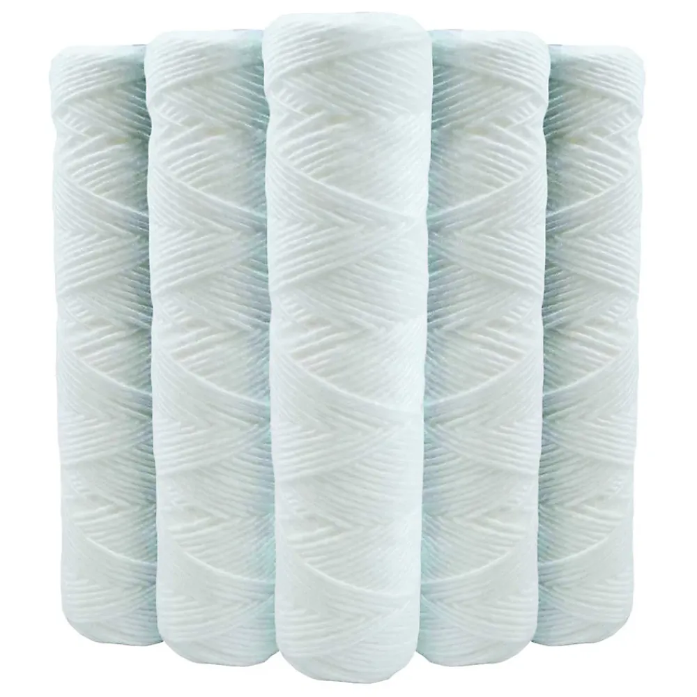 Toodo Filtre Anti Calcaire-Lot de 5 Cartouches Bobinée Filtre à Eau Anti Sédiments 9 pouces 3/4 - 5 microns Compatibles Filtre 10 pouces