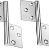 Deko Paumelle De Porte, Meuble Et Fenêtre-Lot de 2 charnières de porte battante en acier inoxydable, pliables et amovibles, avec vis, 75 x 30 mm