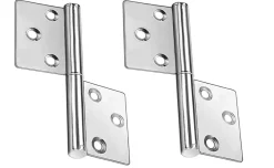 Deko Paumelle De Porte, Meuble Et Fenêtre-Lot de 2 charnières de porte battante en acier inoxydable, pliables et amovibles, avec vis, 75 x 30 mm