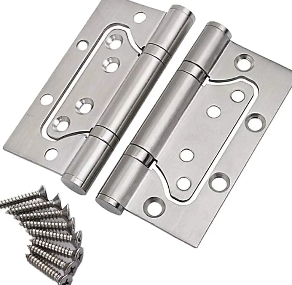 Deko Lot de 2 charnières de porte invisibles en acier inoxydable 10,2 cm
