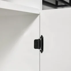 Deko Lot de 8 charnières métalliques noires, épaisseur 1,5 mm, pour porte d'armoire, avec 40 vis