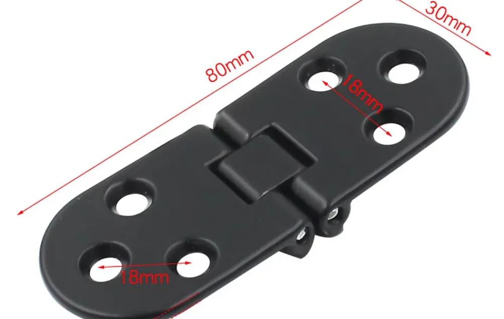 Deko Lot de 12 charnières pliantes en alliage de zinc à bord rond pour table pliante, armoire, porte, meubles, noir