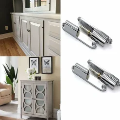 Deko Lot de 2 charnières à visser en acier inoxydable pour portes, boîtes, abris de jardin, fenêtres, 80 mm