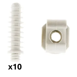 Zenitech Fixation Et Raccordement Du Câble-Lot de 10 clips avec chevilles diamètre 16mm - Gris -