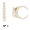Zenitech Fixation Et Raccordement Du Câble-Lot de 10 clips avec chevilles diamètre 20mm - Blanc -