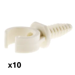 Zenitech Fixation Et Raccordement Du Câble-Lot de 10 clips avec chevilles diamètre 20mm - Blanc -