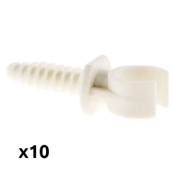 Zenitech Fixation Et Raccordement Du Câble-Lot de 10 clips avec chevilles diamètre 16mm - Blanc -