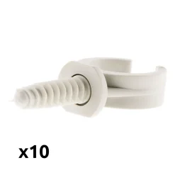 Zenitech Fixation Et Raccordement Du Câble-Lot de 10 clips avec chevilles diamètre 25mm - Gris -