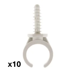 Zenitech Fixation Et Raccordement Du Câble-Lot de 10 clips avec chevilles diamètre 25mm - Gris -