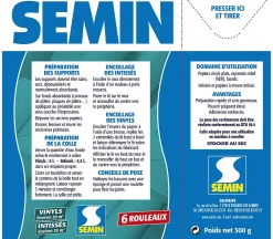 Semin Lot de 3 Colle en Poudre pour Papiers Peints Vinyls et Intissés , Boite de 300 g