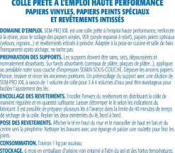 Semin Colle Papier Peint-Lot de 3 colles Papiers Peints en Pâte Sem-Pro XXL, Prêt à l'Emploi, Seau de 5 kg