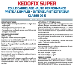 Semin Colle Carrelage-Lot de 2 colles pour Carrelage Haute Performance Kedofix , Prêt à l'emploi, Intérieur/extérieur, seau de 5 kg